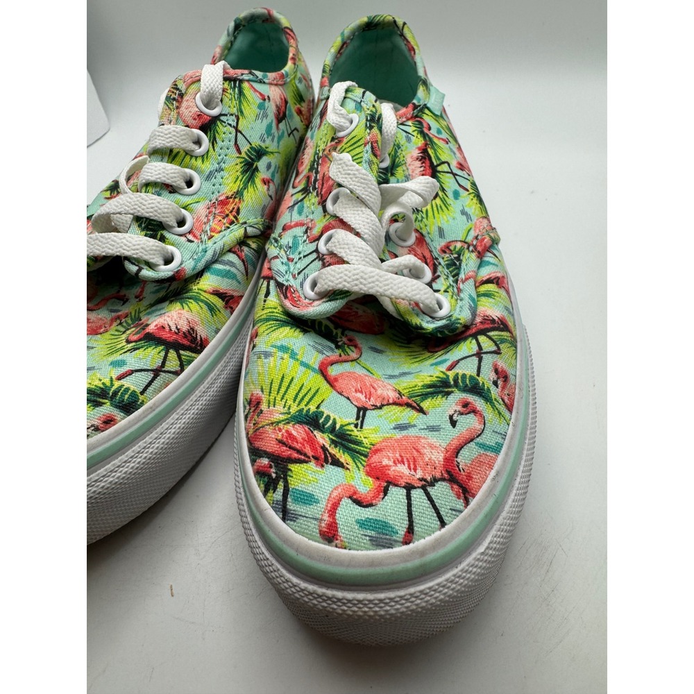 Vans Authentic Flamingo Tropical Print Canvas Lace Up Sneakers Womens Size‎ 7